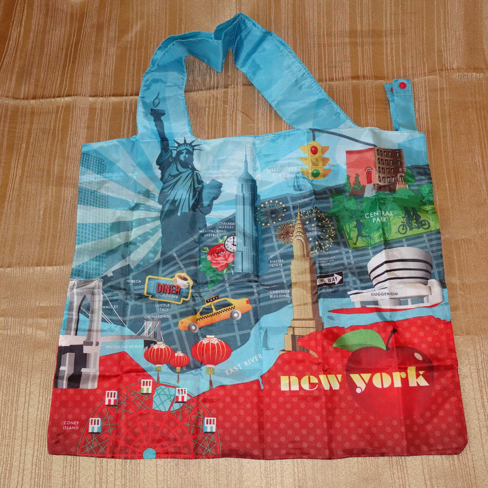 Loqi New York Reusable Bag with Carrying Pouch